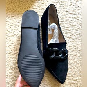 Black suede flats